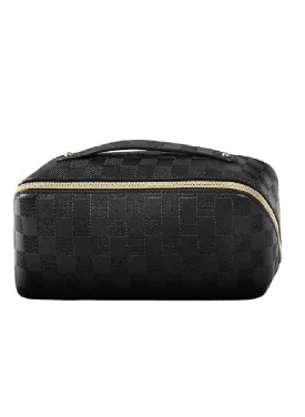 Checkered Make-Up Bag