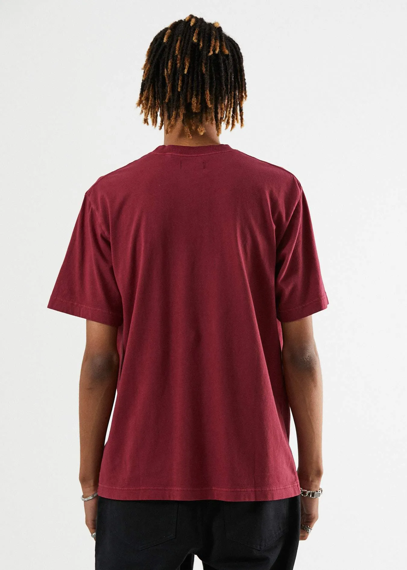 Afends Mens Kicked Out - Retro Fit Tee - Blood