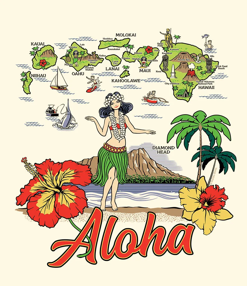 Aloha Island Retro Tote Bag