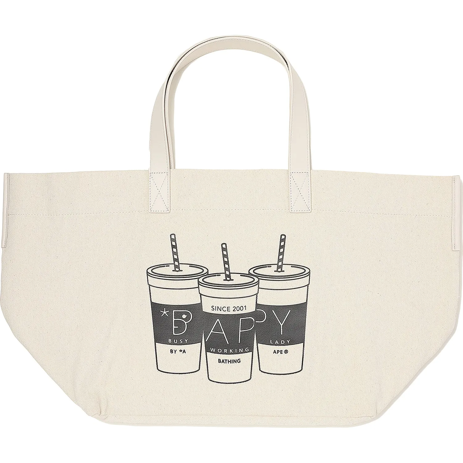 BAPY OVERSIZED CANVAS TOTE BAG LADIES