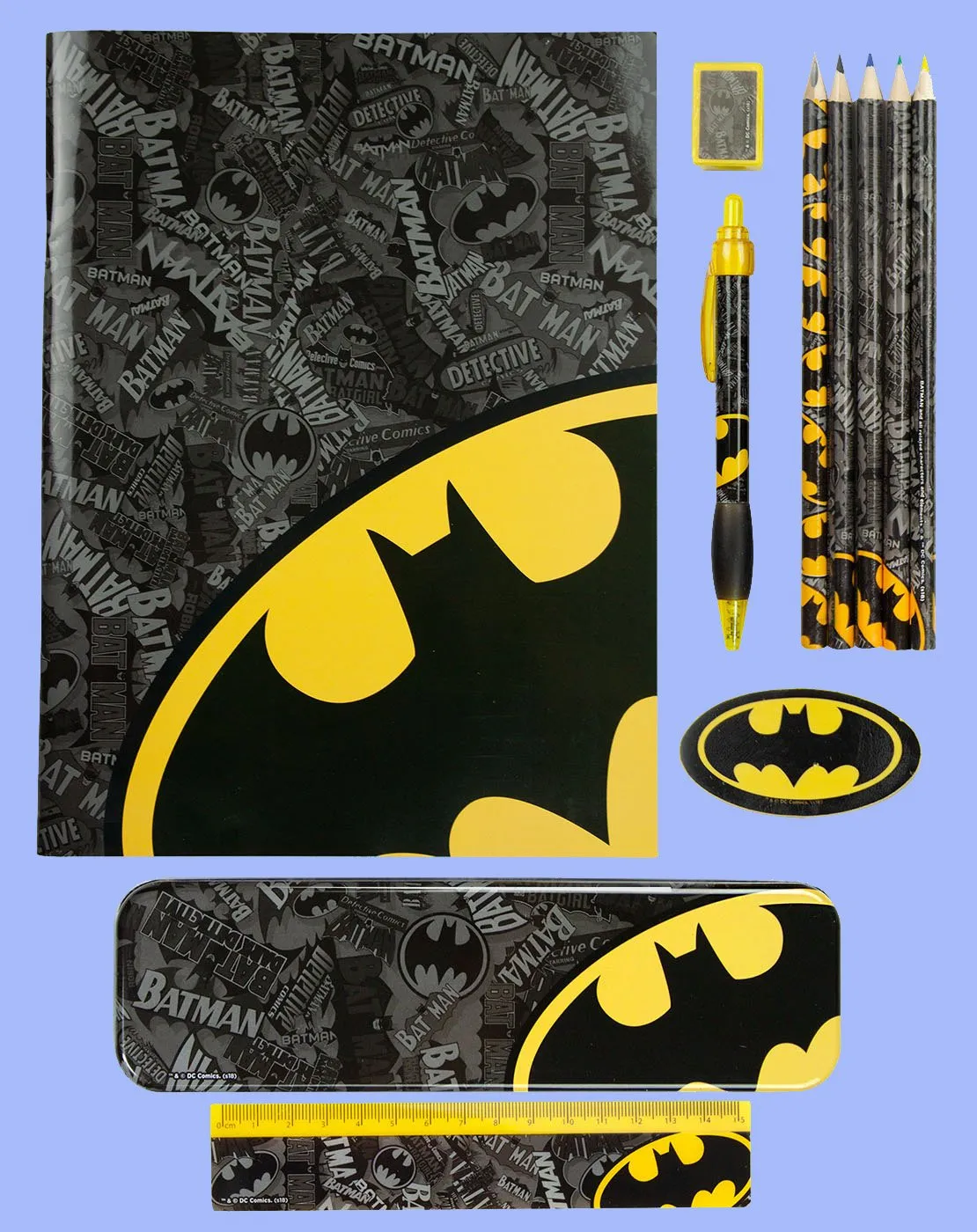 Batman Logo Strike Bumper Back to School Kids Stationery Sets