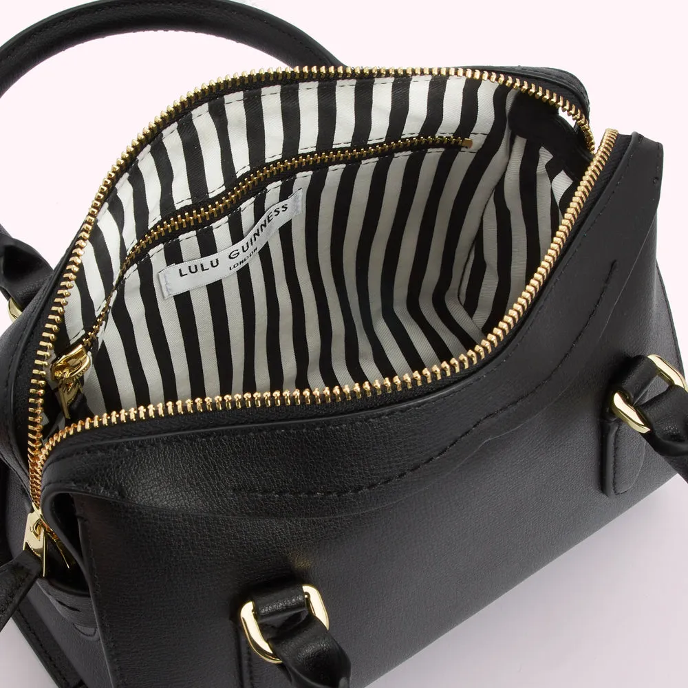 BLACK LEATHER MEDIUM DYLAN HANDBAG