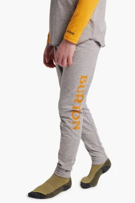 Burton Kids Midweight Base Layer Pant - Gray Heather