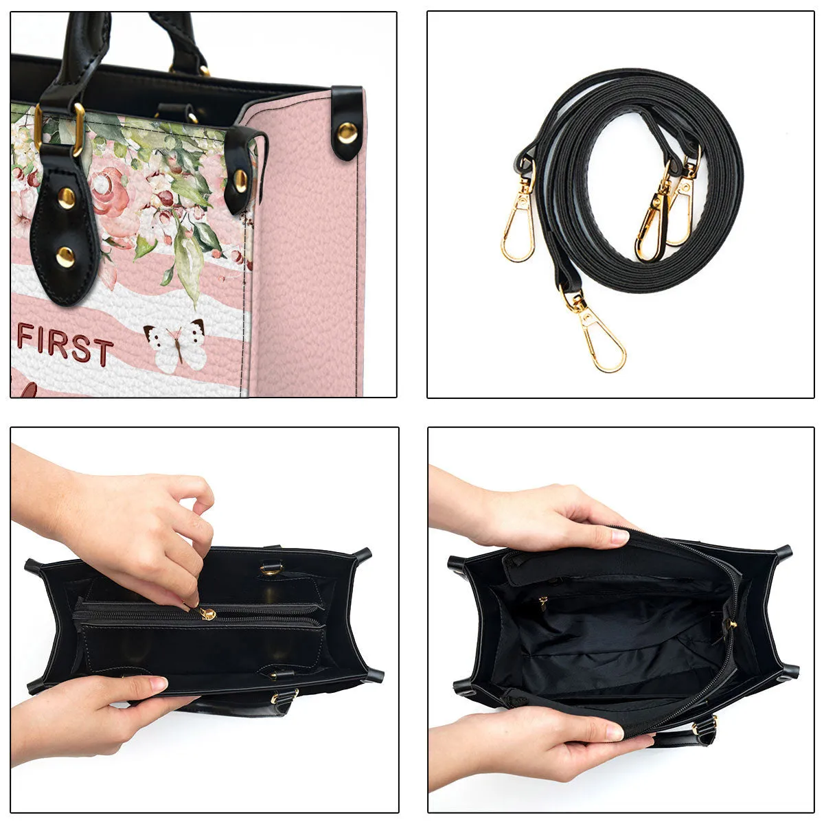 But Frist Pray Cross Leather Handbag - Religious Gifts For Women - Women Pu Leather Bag