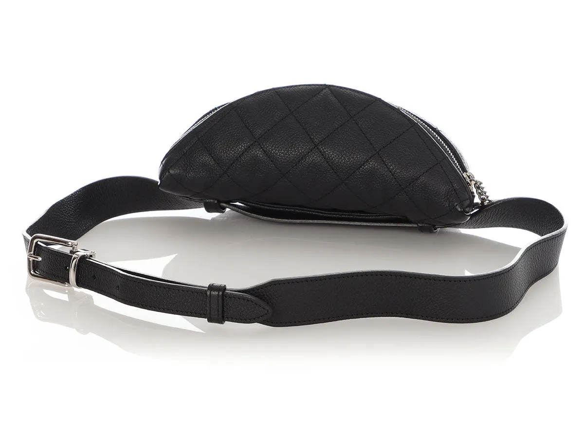 Chanel Black Quilted Caviar Uniform Waist Bag  