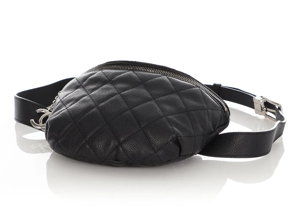 Chanel Black Quilted Caviar Uniform Waist Bag  