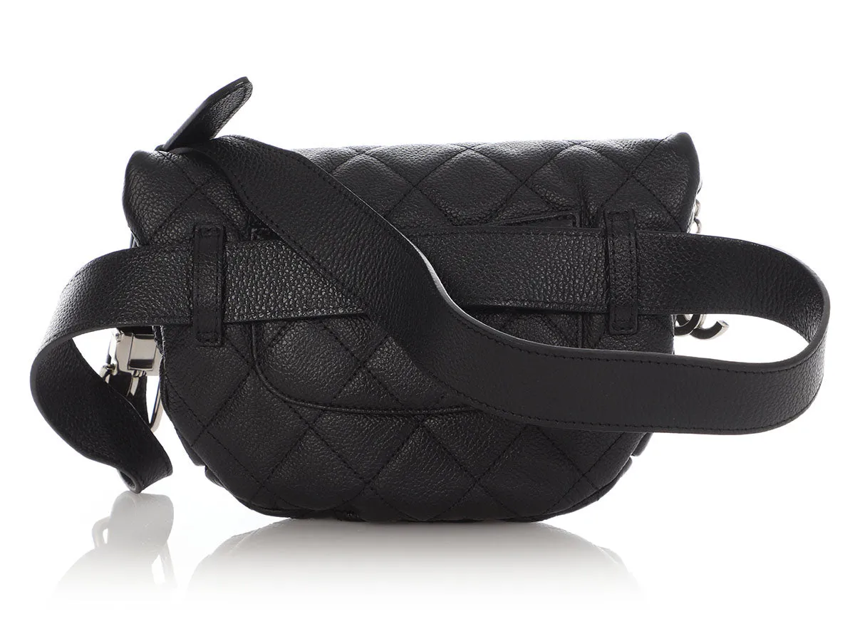 Chanel Black Quilted Caviar Uniform Waist Bag  