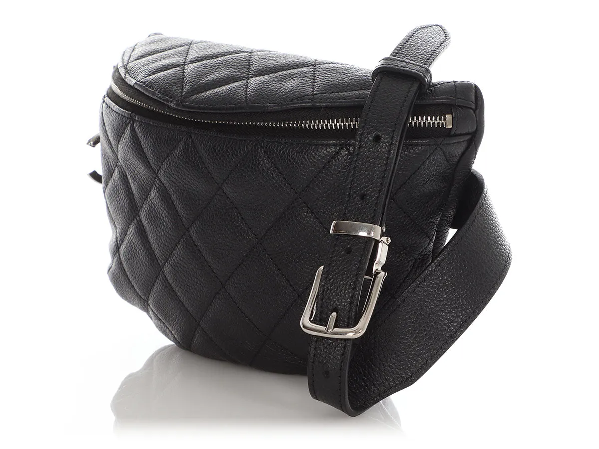 Chanel Black Quilted Caviar Uniform Waist Bag  