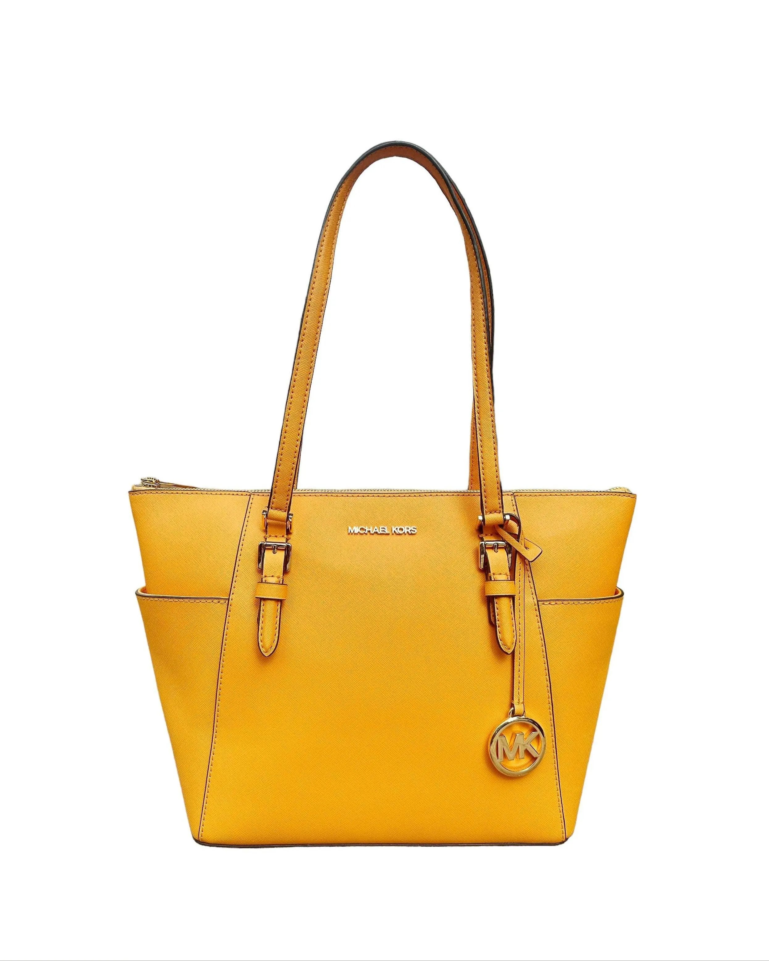 Charlotte Large Saffiano Leather Top-Zip Tote Bag