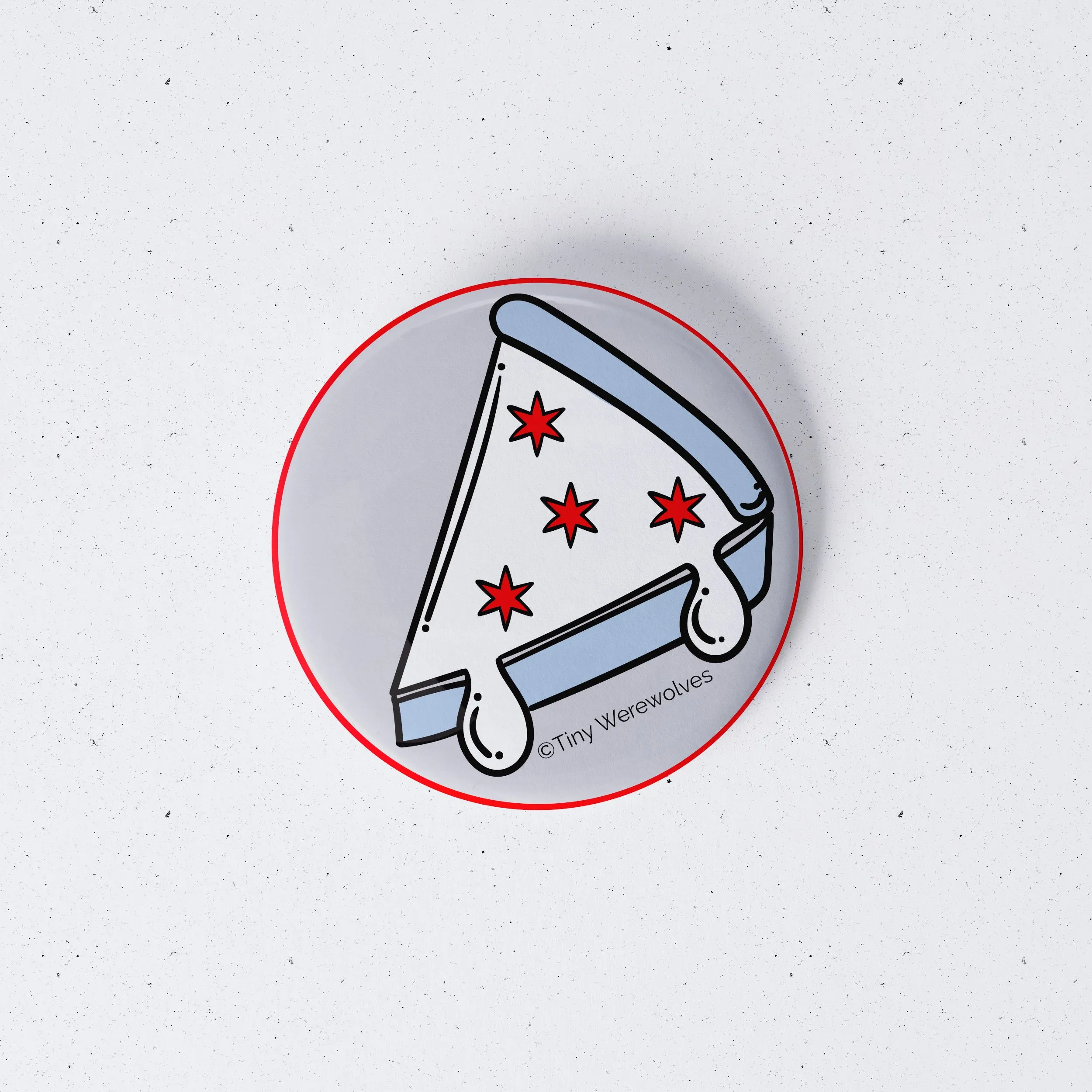 Chicago Deep Dish Pizza Flag 1" Mini Button Pin