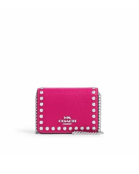 Coach Mini Wallet On A Chain With Rivets