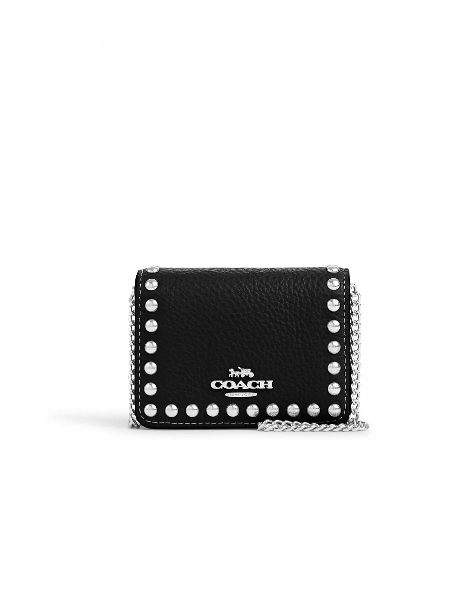 Coach Mini Wallet On A Chain With Rivets