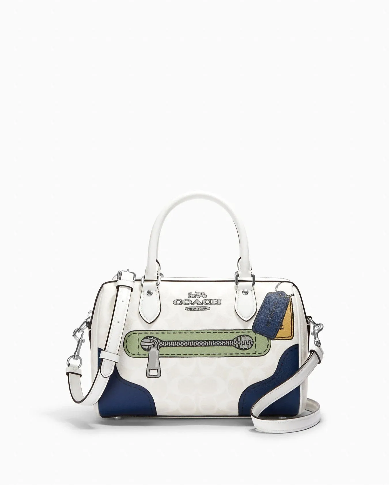 Coach Rowan Satchel In Signature Canvas With Trompe L'oeil Print