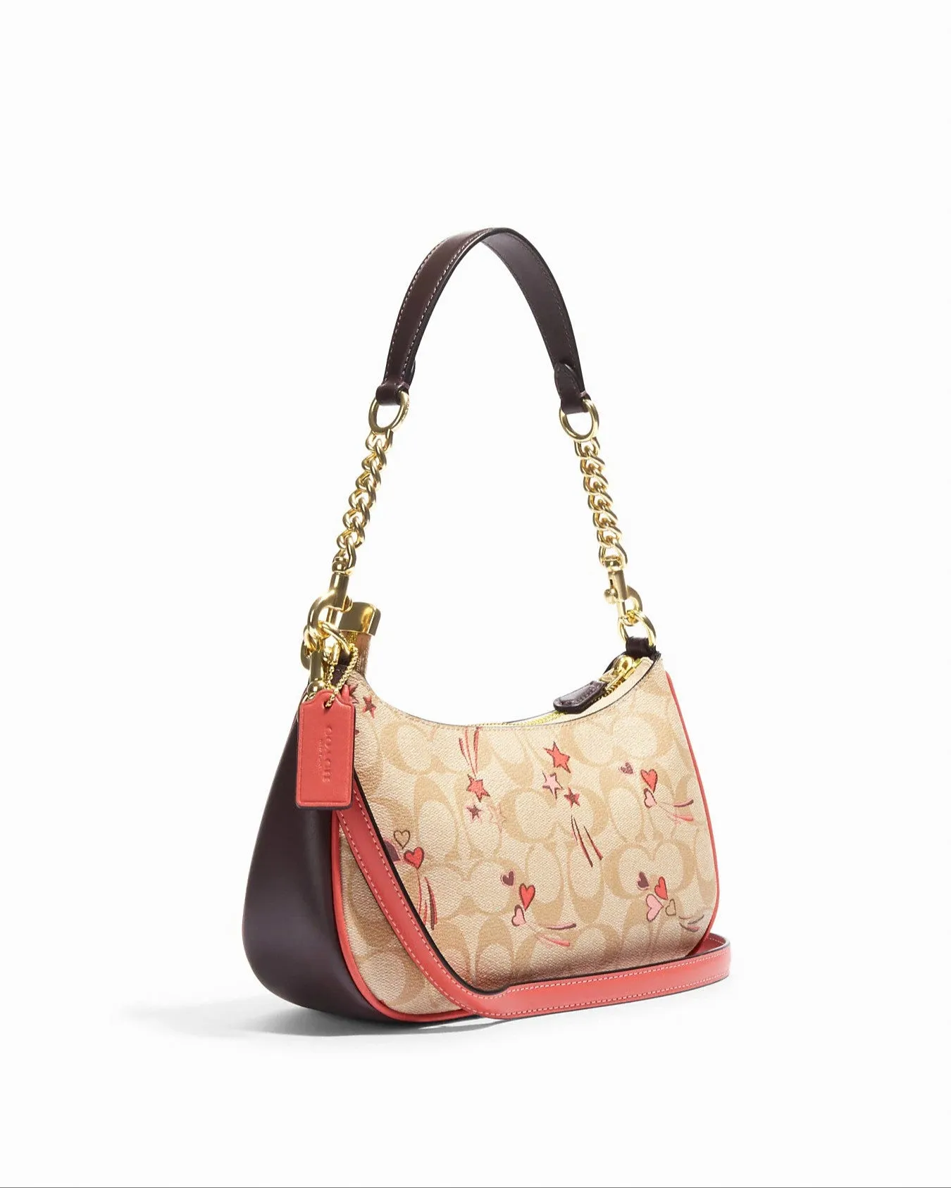 Coach Teri Shoulder Bag In Signature Canvas With Heart And Star Print