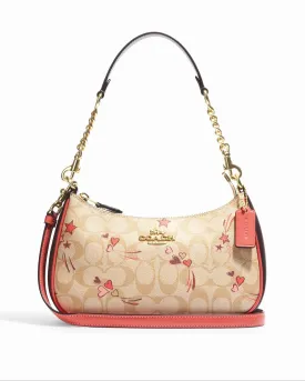 Coach Teri Shoulder Bag In Signature Canvas With Heart And Star Print