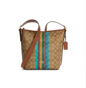 Coach Val Duffle In Signature Canvas With Stripe