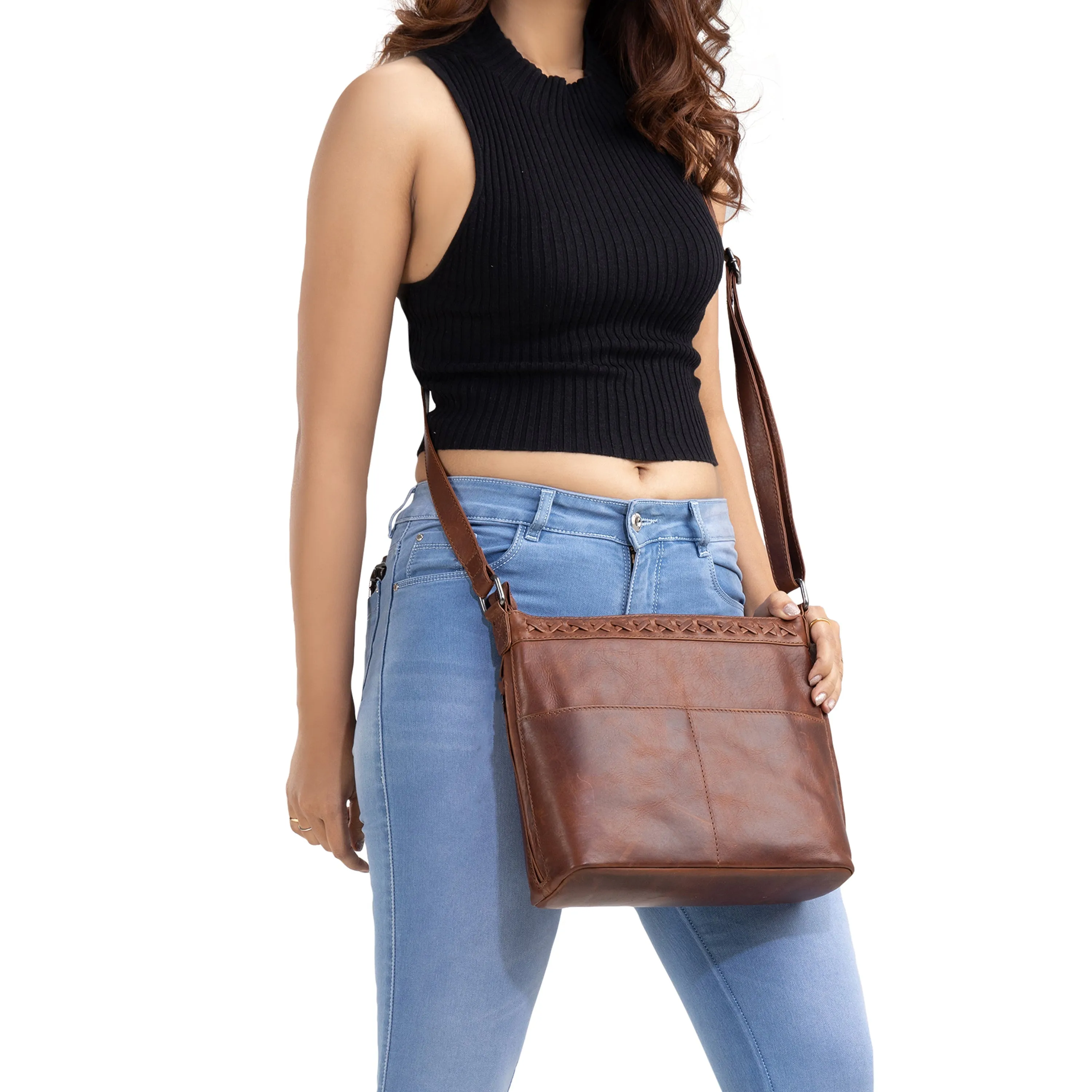 Concealed Carry Crossbody Purse for Women - Faith Leather Crossbody by Lady Conceali