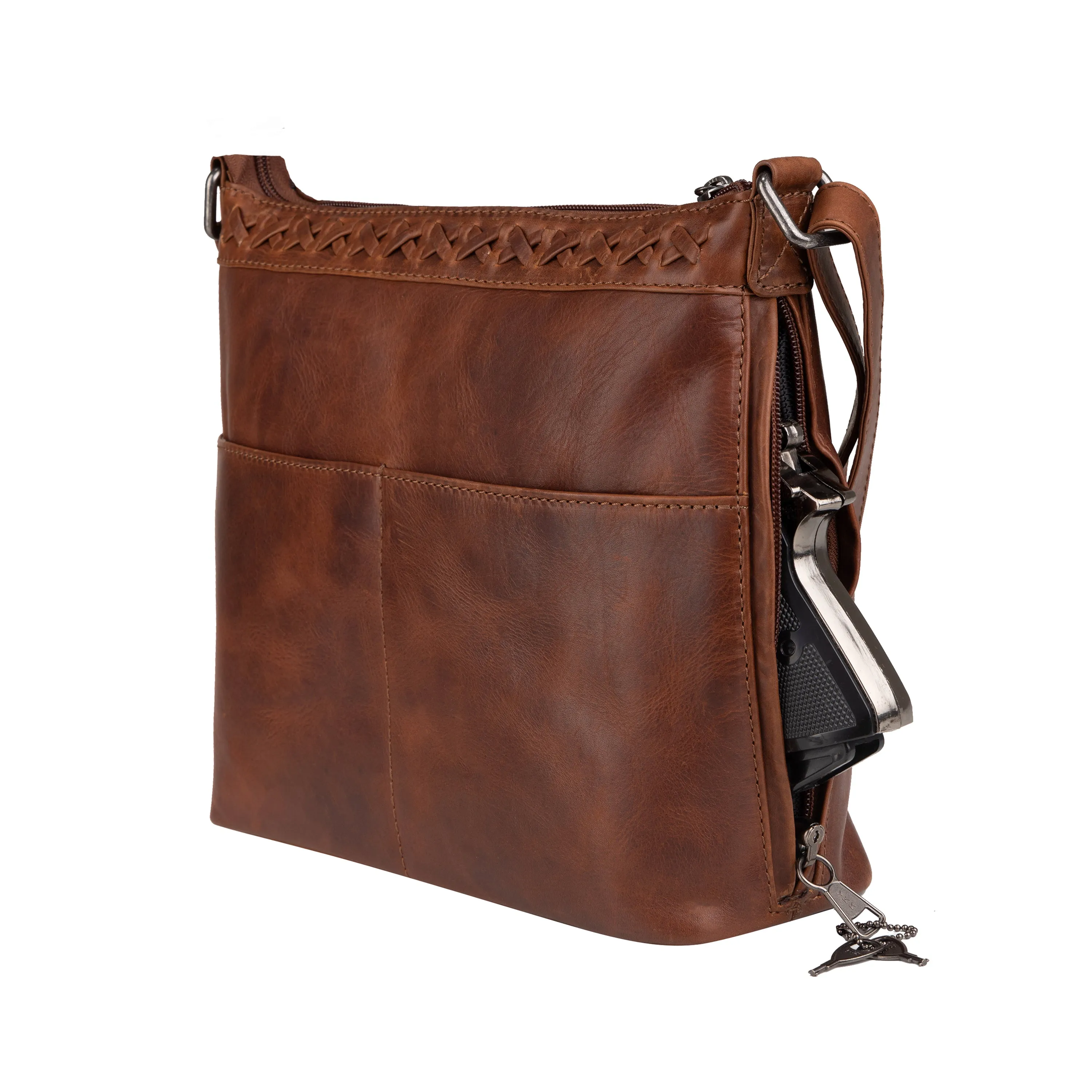 Concealed Carry Crossbody Purse for Women - Faith Leather Crossbody by Lady Conceali