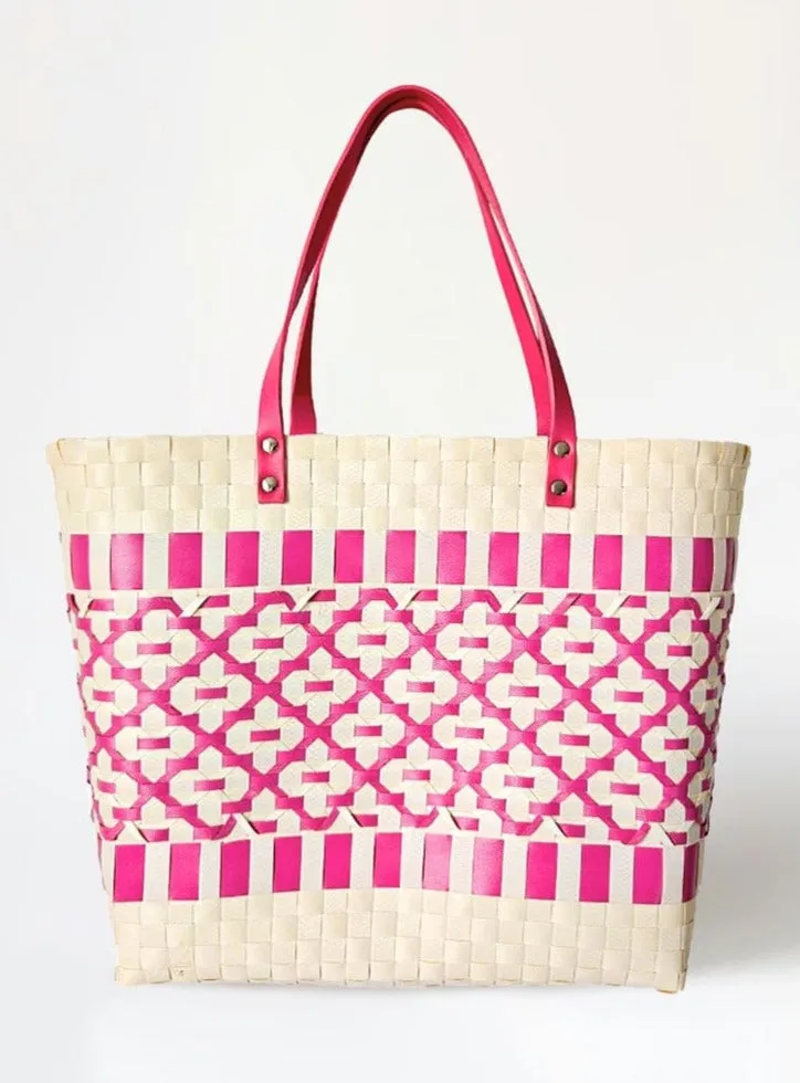 FA0011 Mercedes Patterned Handwoven Eco Plastic Tote Bag