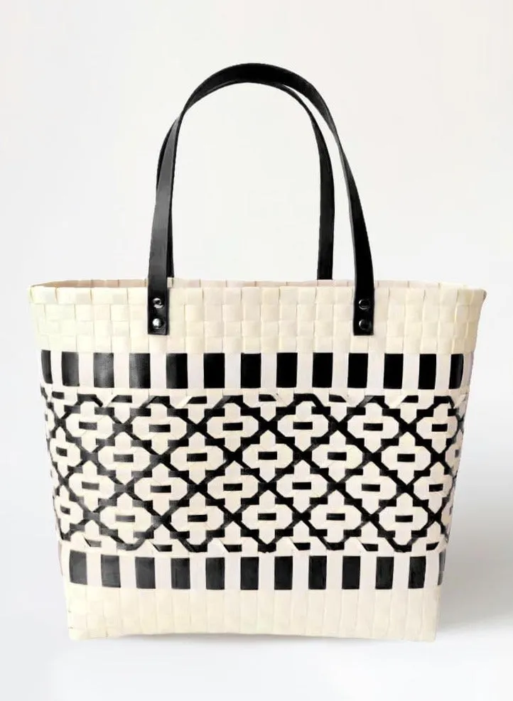 FA0011 Mercedes Patterned Handwoven Eco Plastic Tote Bag