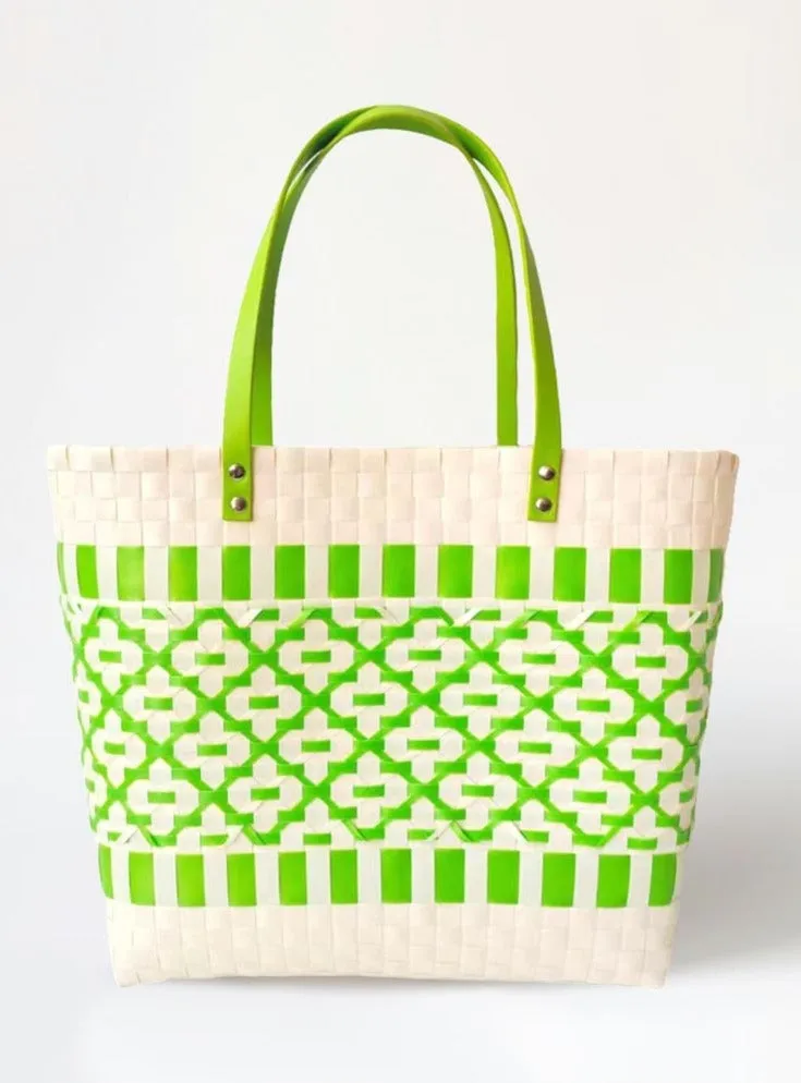 FA0011 Mercedes Patterned Handwoven Eco Plastic Tote Bag