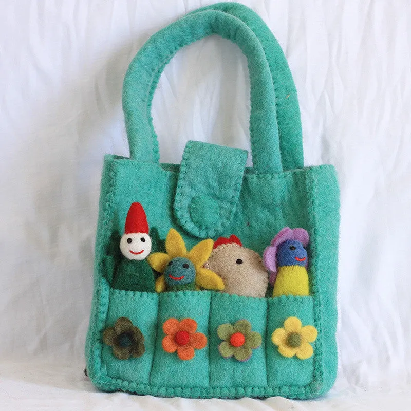 Four Pouches Felt Bag