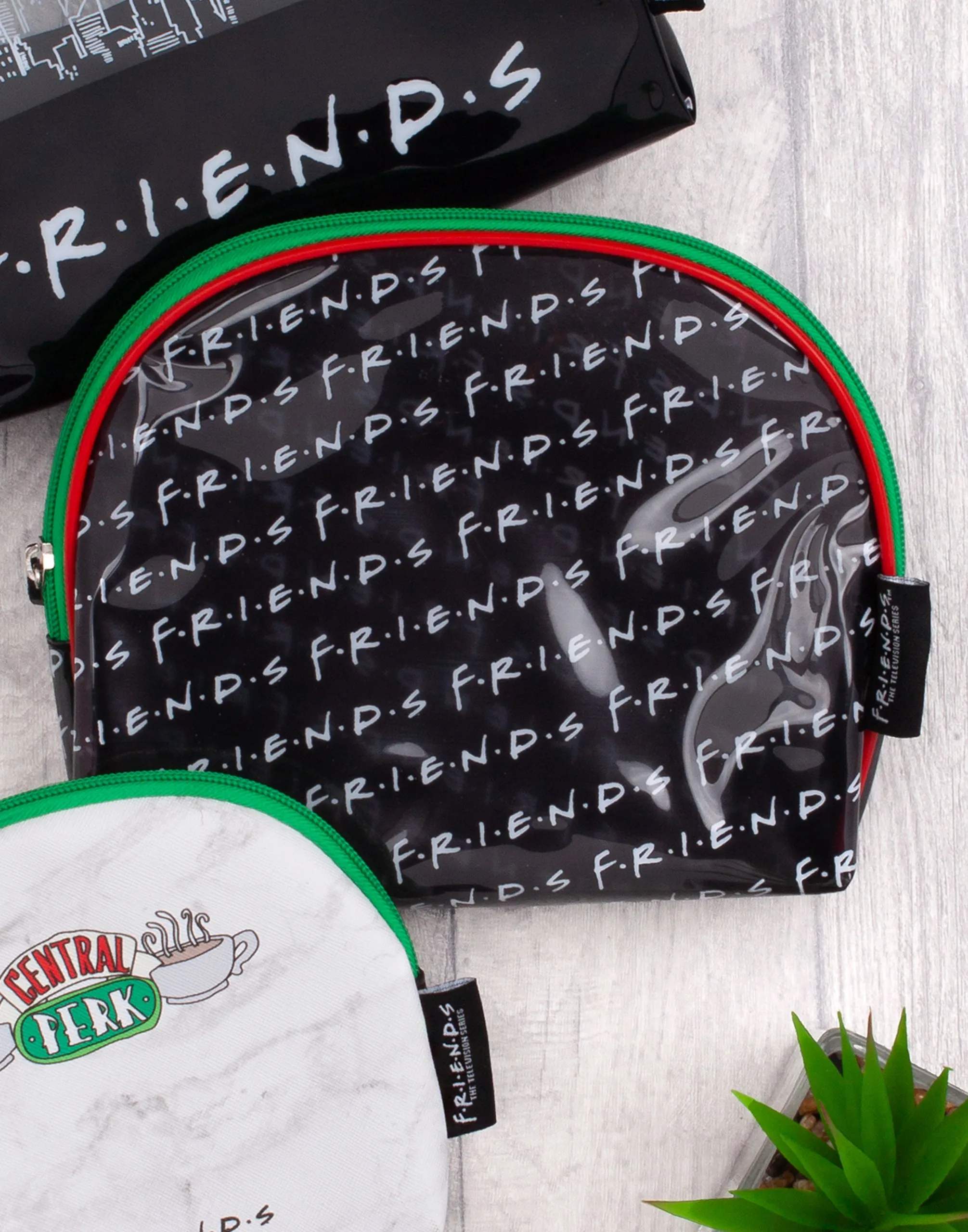 Friends Logo Central Perk Graphic Womens Black Makeup Bag