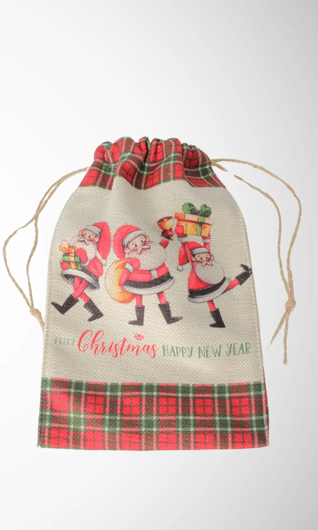 Gift Christmas Fabric Bag (3 Santa )