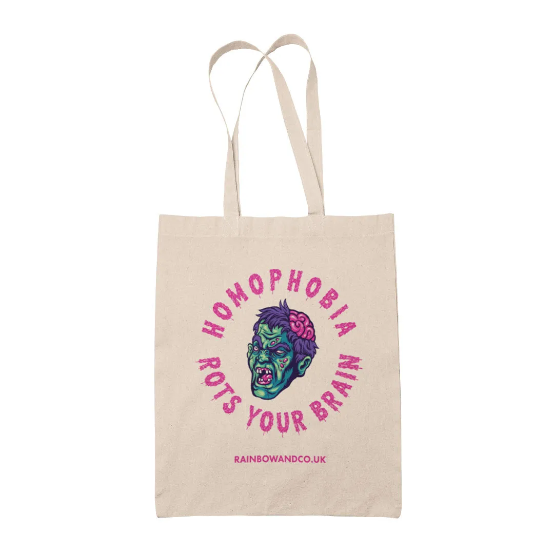 Homophobia Rots Your Brain Tote Bag