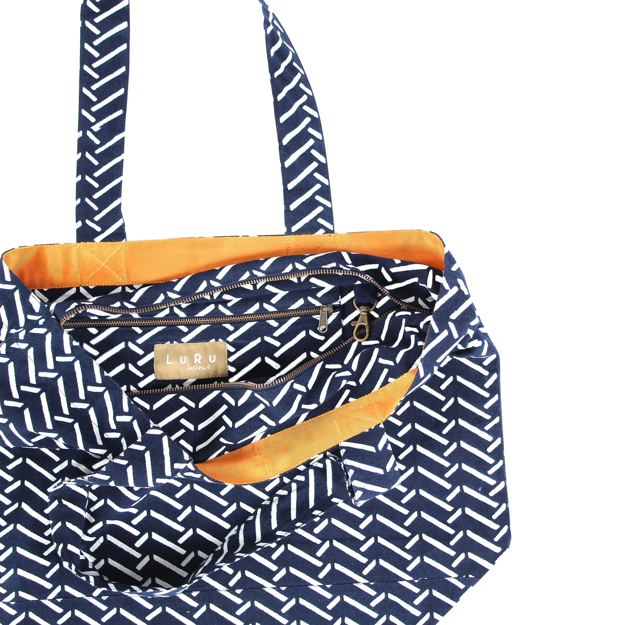 Indigo Hand-dyed Cotton Chopsticks Tote Bag