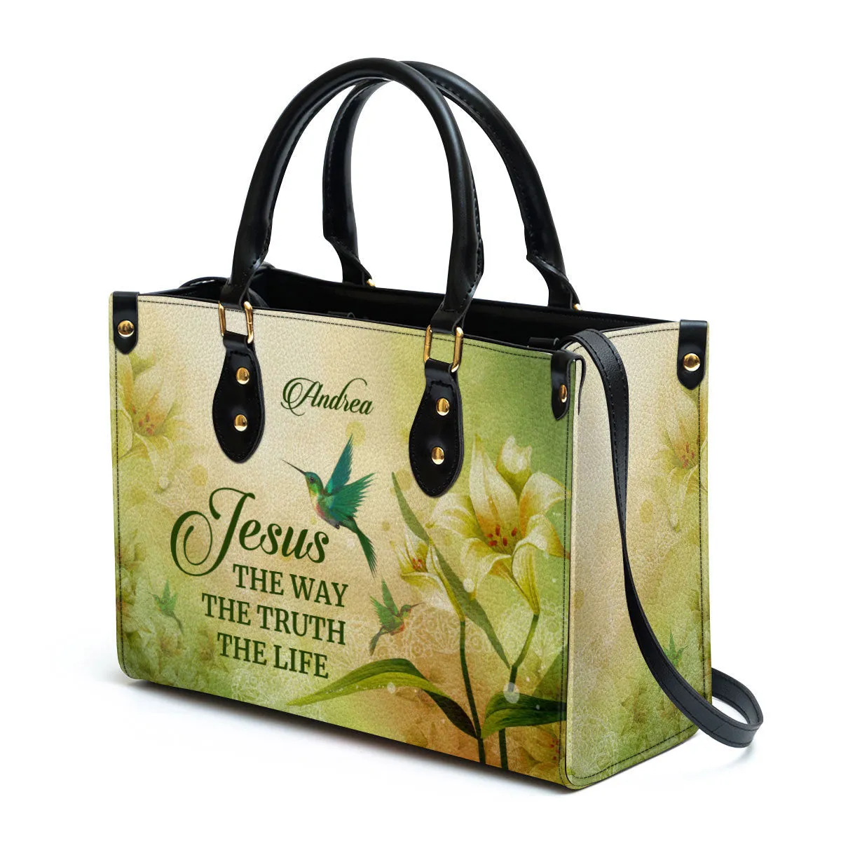 Jesus The Way The Truth The Life Personalized Leather Bag For Women - Religious Gifts For Women