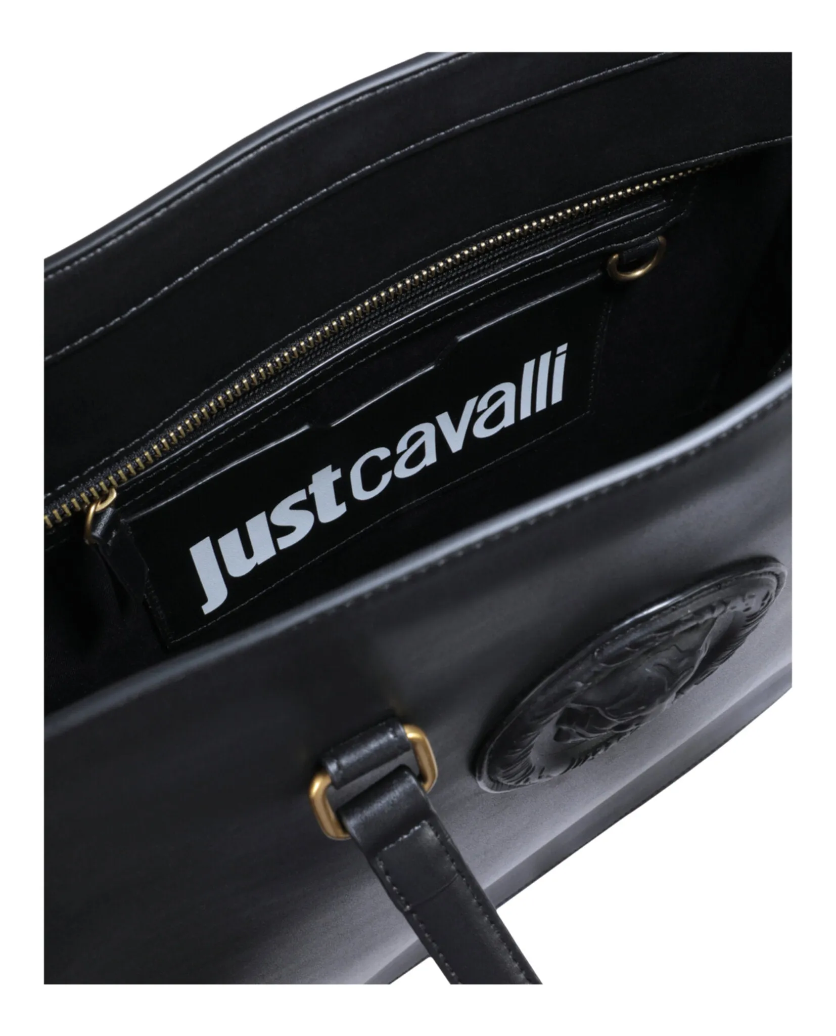 Just Cavalli Monochromatic Logo Tote Bag