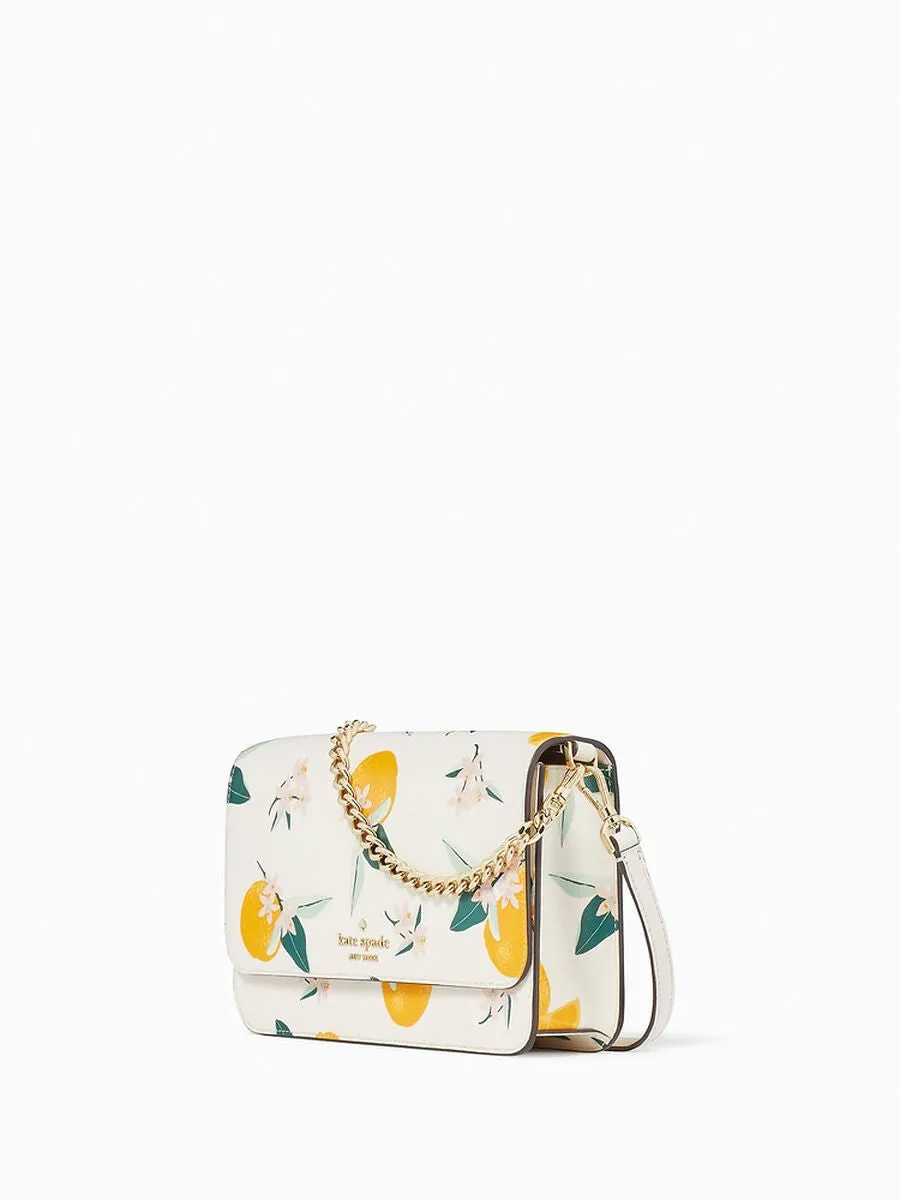 Kate Spade Madison Orange Toss Printed Flap Convertible Crossbody