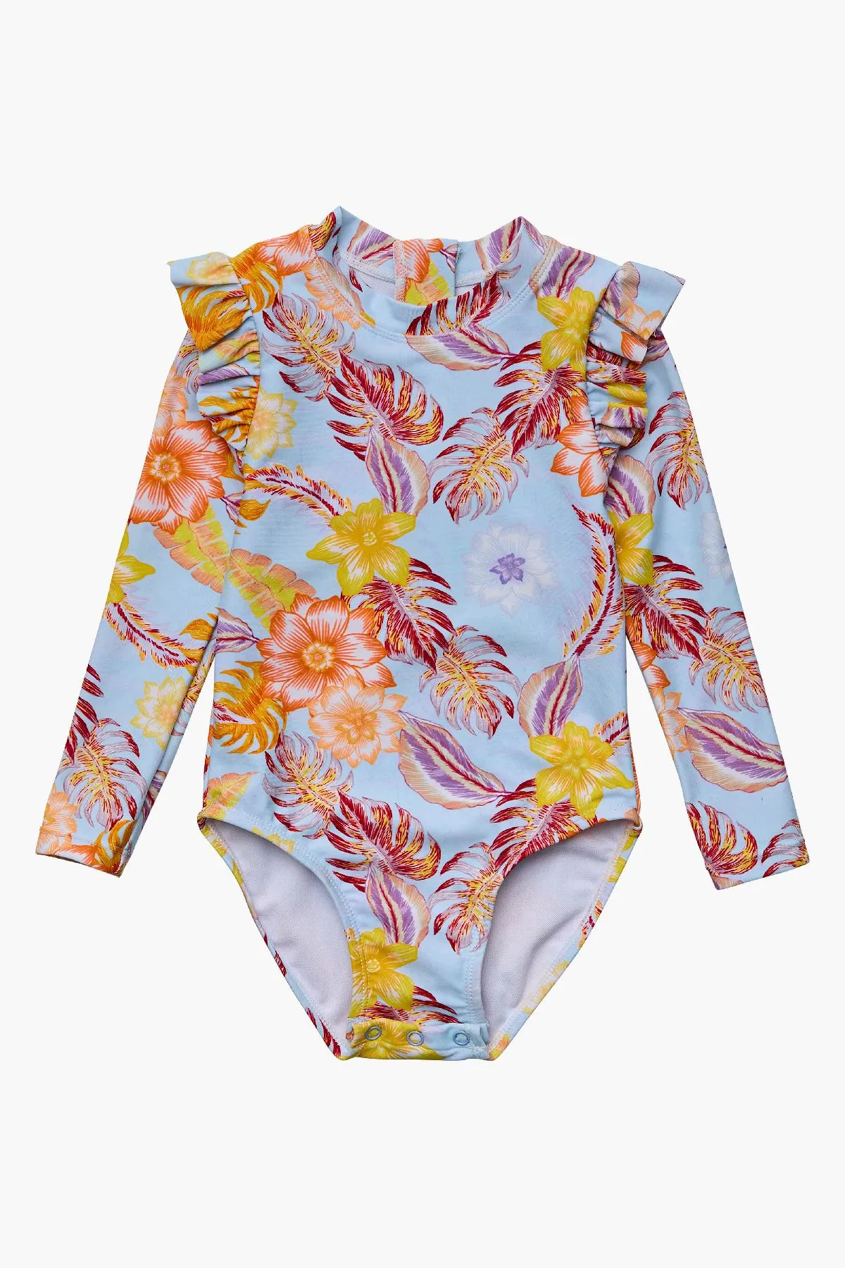 Kids Swimsuit Snapper Rock Boho Tropical Frill Surf Suit