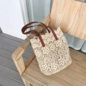 Korean Style New Summer Korean Style Lace Bucket Cloth Bag Women's Bag Women's Handbag Women's Beach Bag One Piece Dropshipping