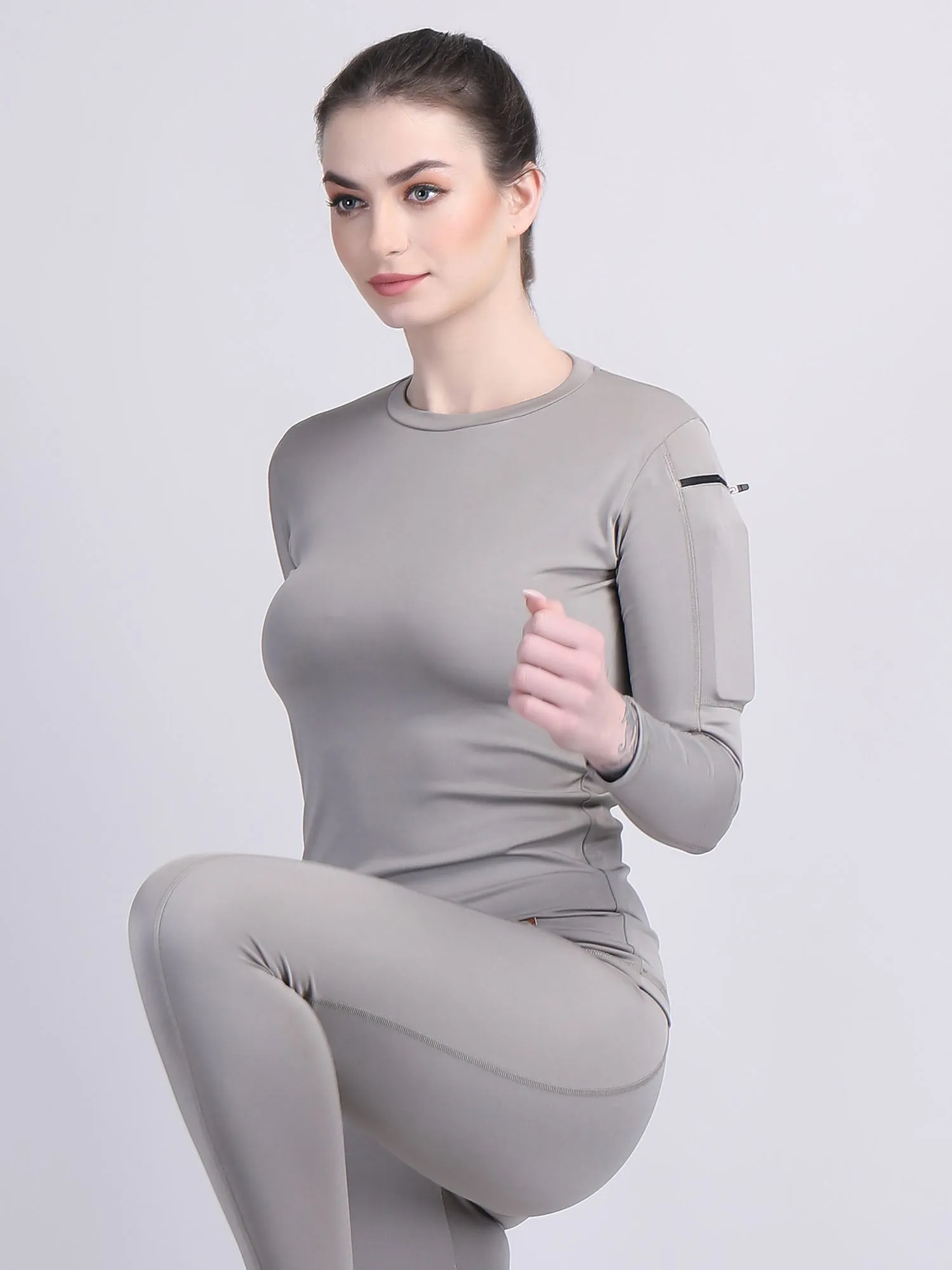 Long sleeve women gym compression top