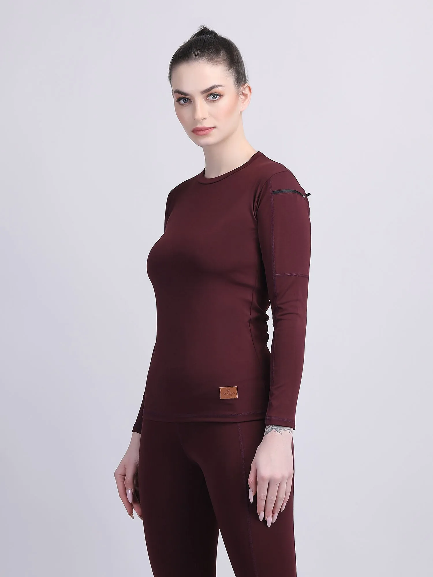 Long sleeve women gym compression top