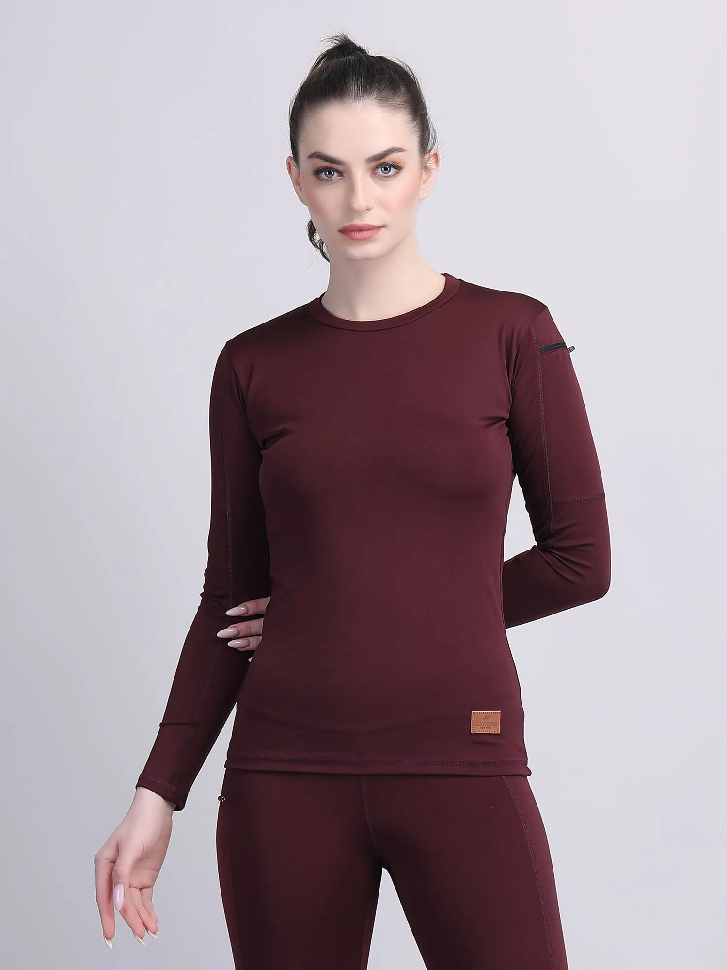 Long sleeve women gym compression top