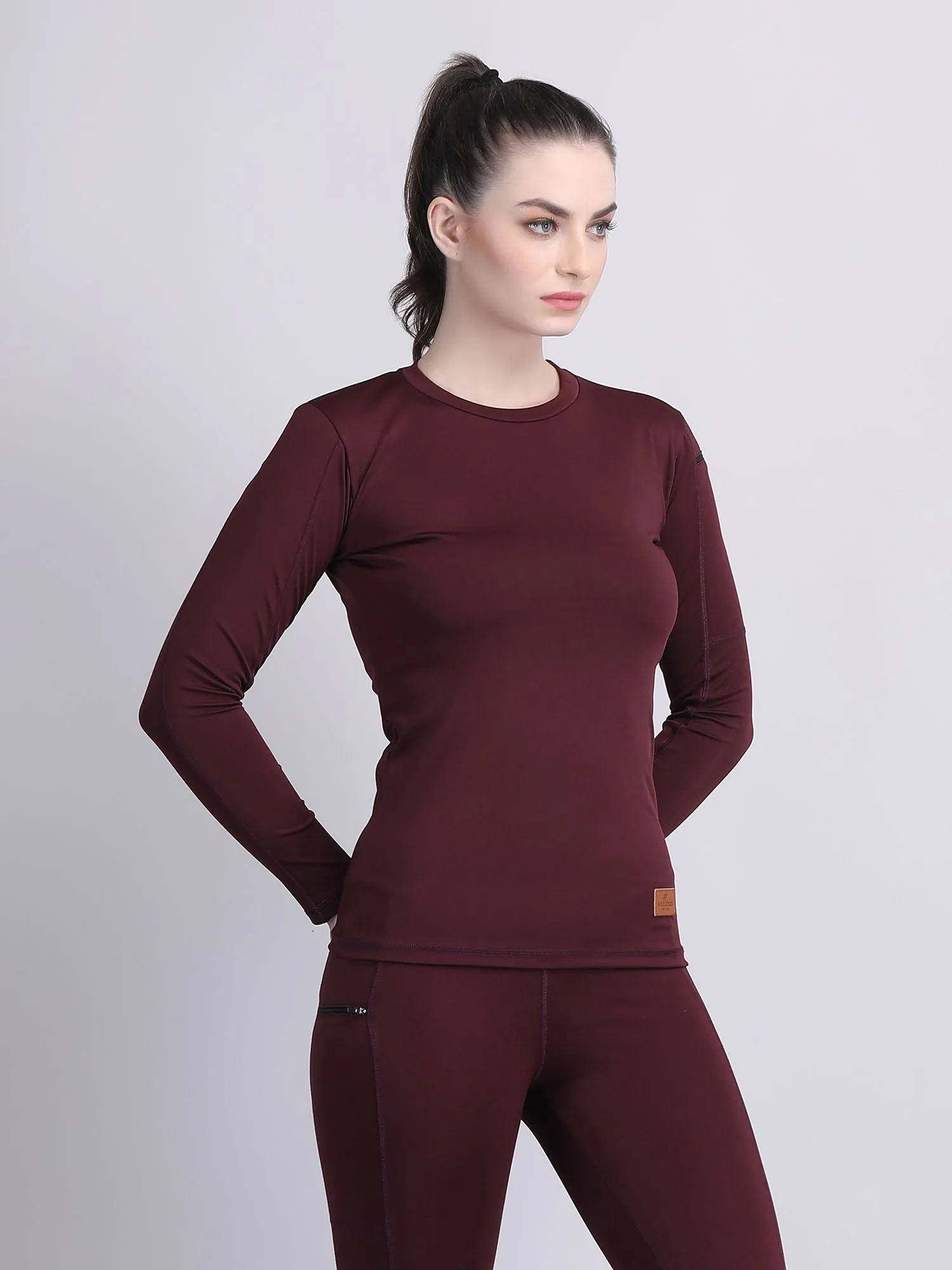 Long sleeve women gym compression top