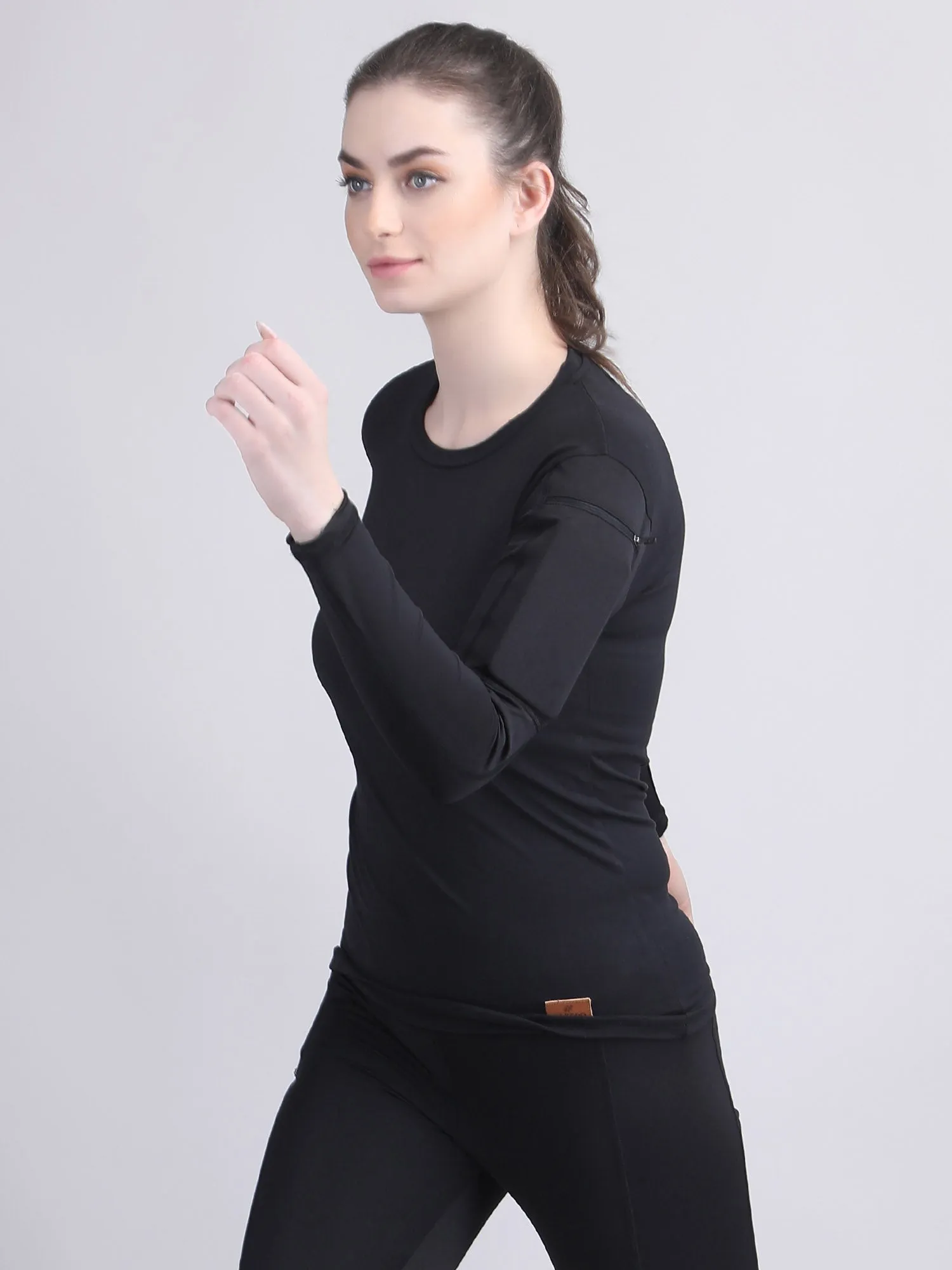 Long sleeve women gym compression top