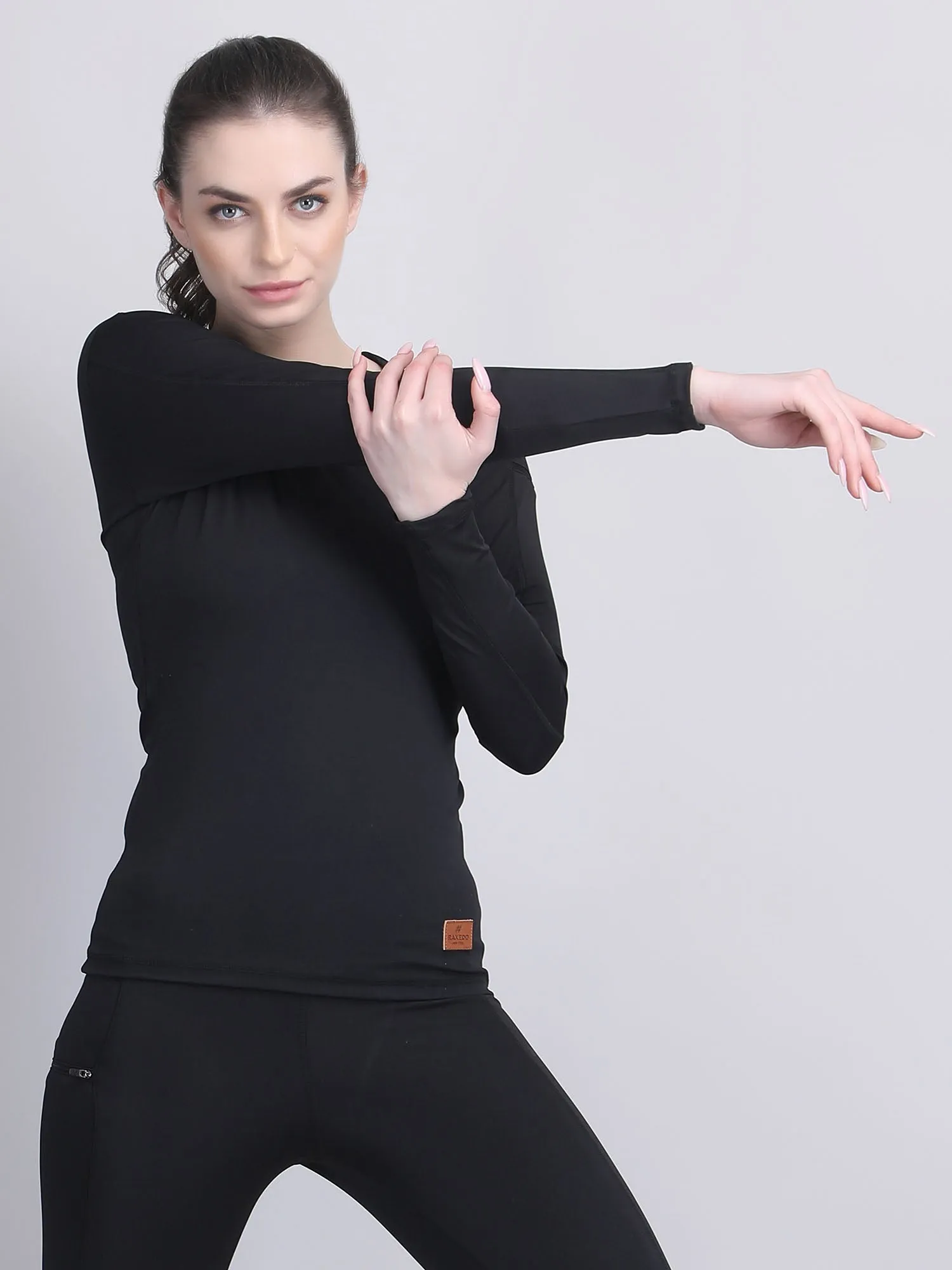 Long sleeve women gym compression top