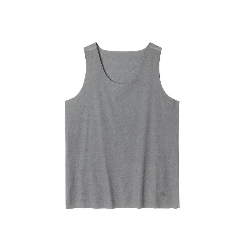 Men's Ice Silk Sleeveless Tank Top - Cool Feeling Threaded Vest for Gym and Sports