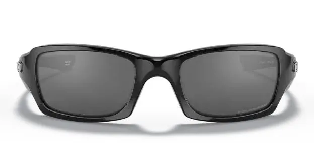 Oakley Mens Fives Squared Polished Black Frame - Black Iridium Lens - Polarized Sunglasses