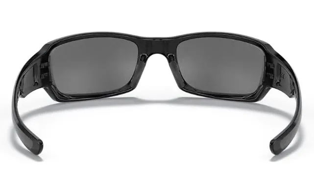 Oakley Mens Fives Squared Polished Black Frame - Black Iridium Lens - Polarized Sunglasses