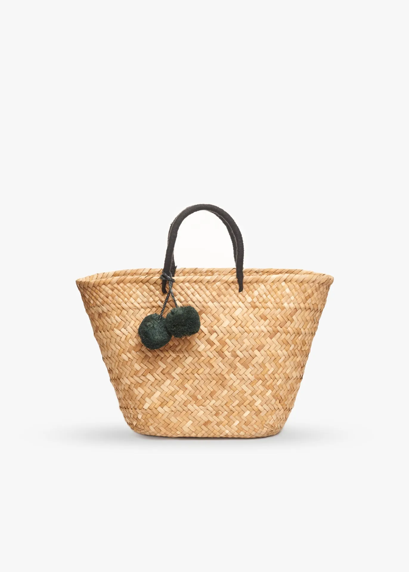 Oversized St Tropez Pom Pom Straw Tote