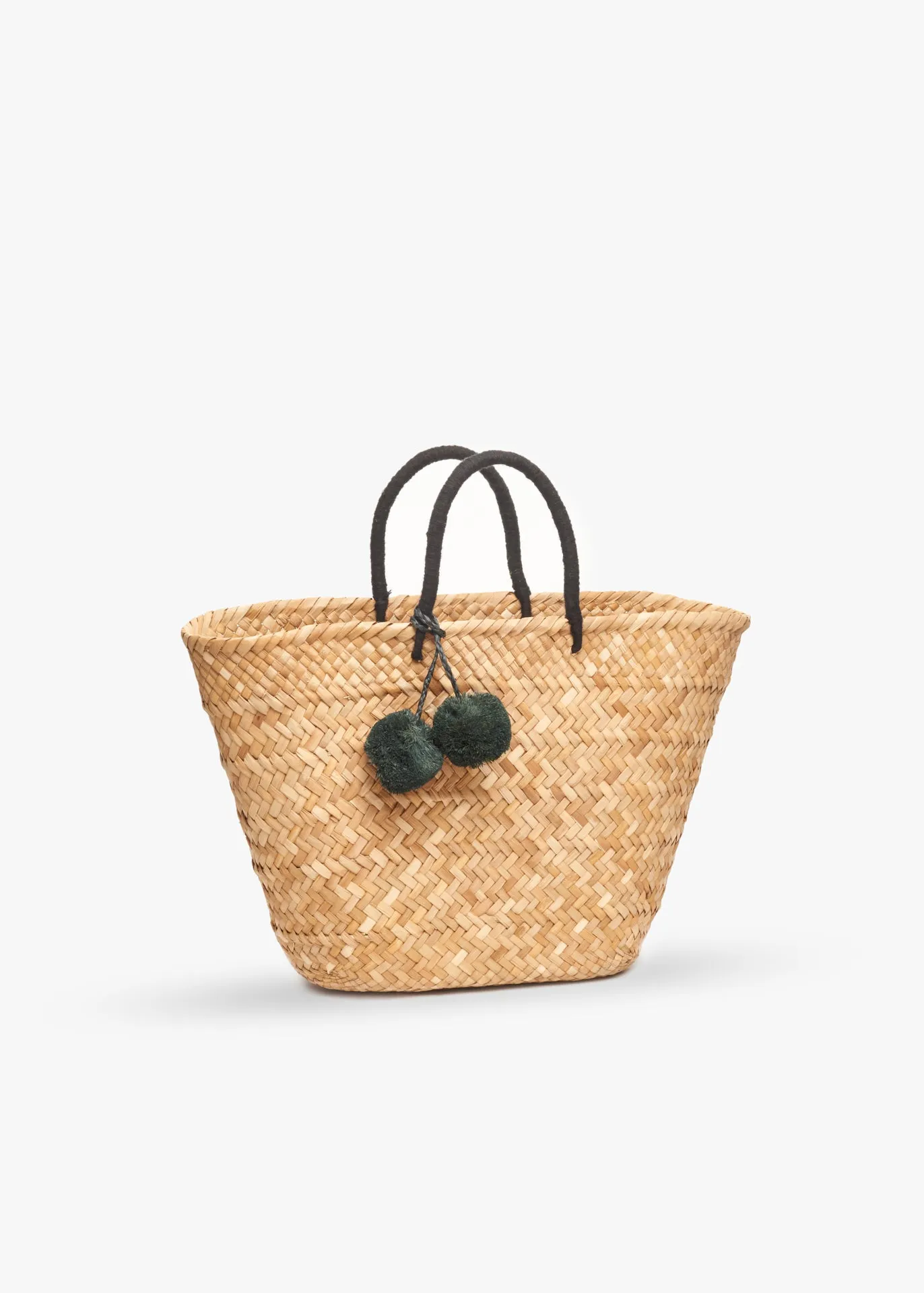 Oversized St Tropez Pom Pom Straw Tote