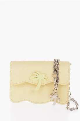 Palm Angels Palm Tree Motif Leather Mini Bag with Chain Shoulder Strap Unica One size