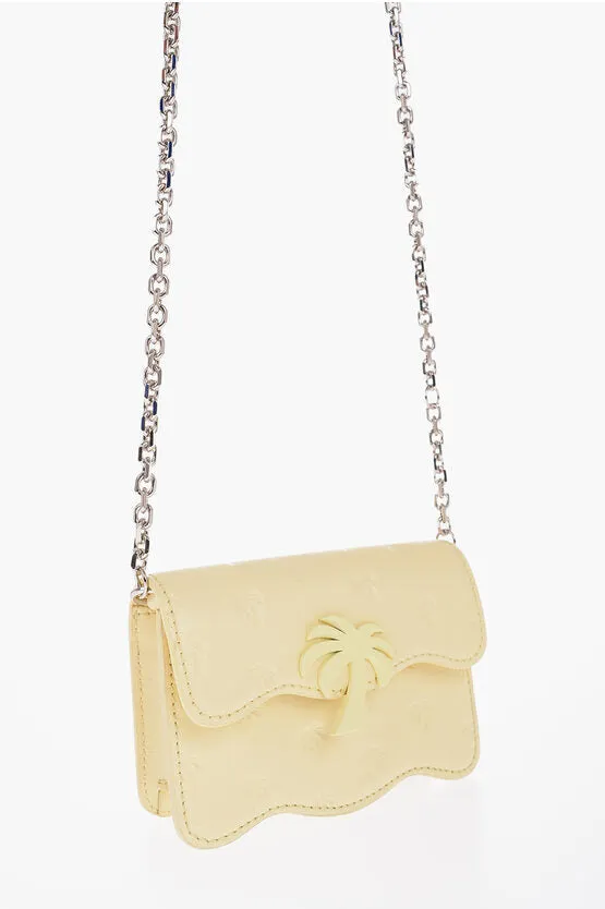 Palm Angels Palm Tree Motif Leather Mini Bag with Chain Shoulder Strap Unica One size