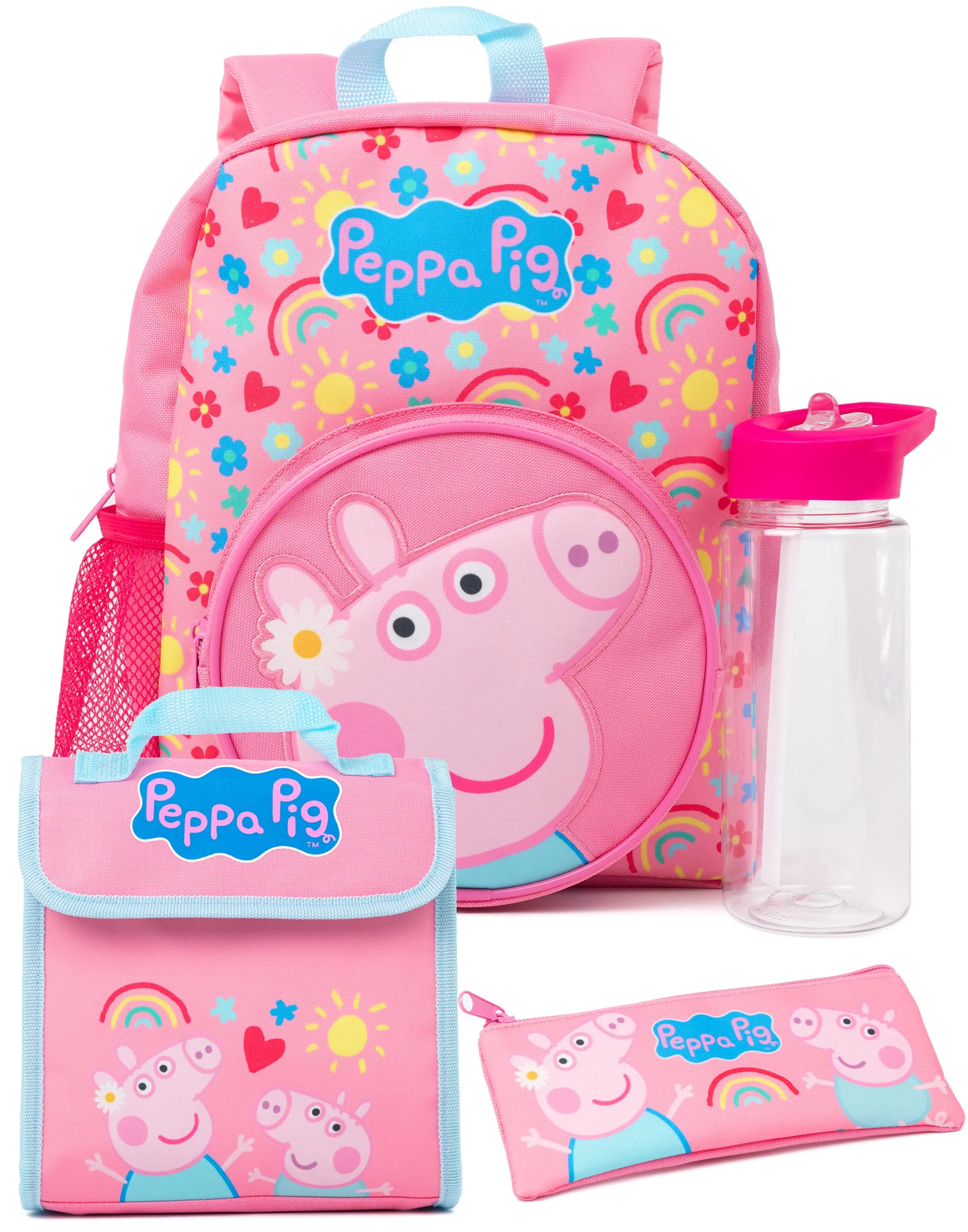 Peppa Pig Kids Pink 4 Piece Backpack Set