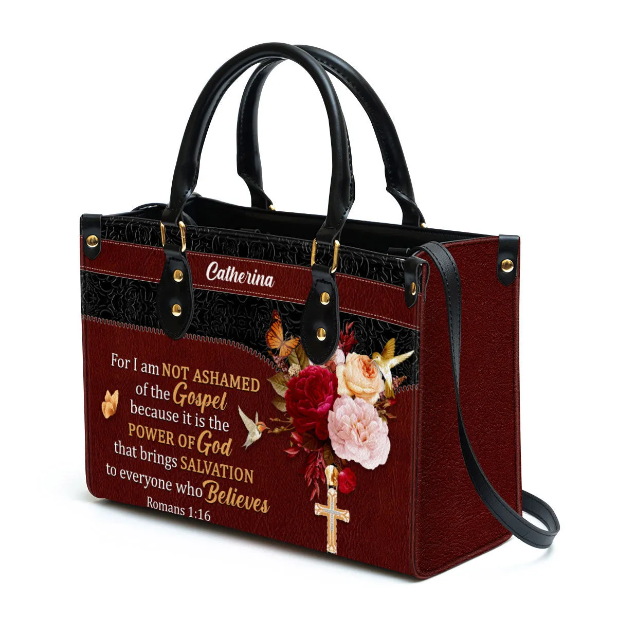 Personalized Leather Bag For Women - For I Am Not Ashamed Of The Gospel Leather Bag Leather Bag - Christian Gifts for Women